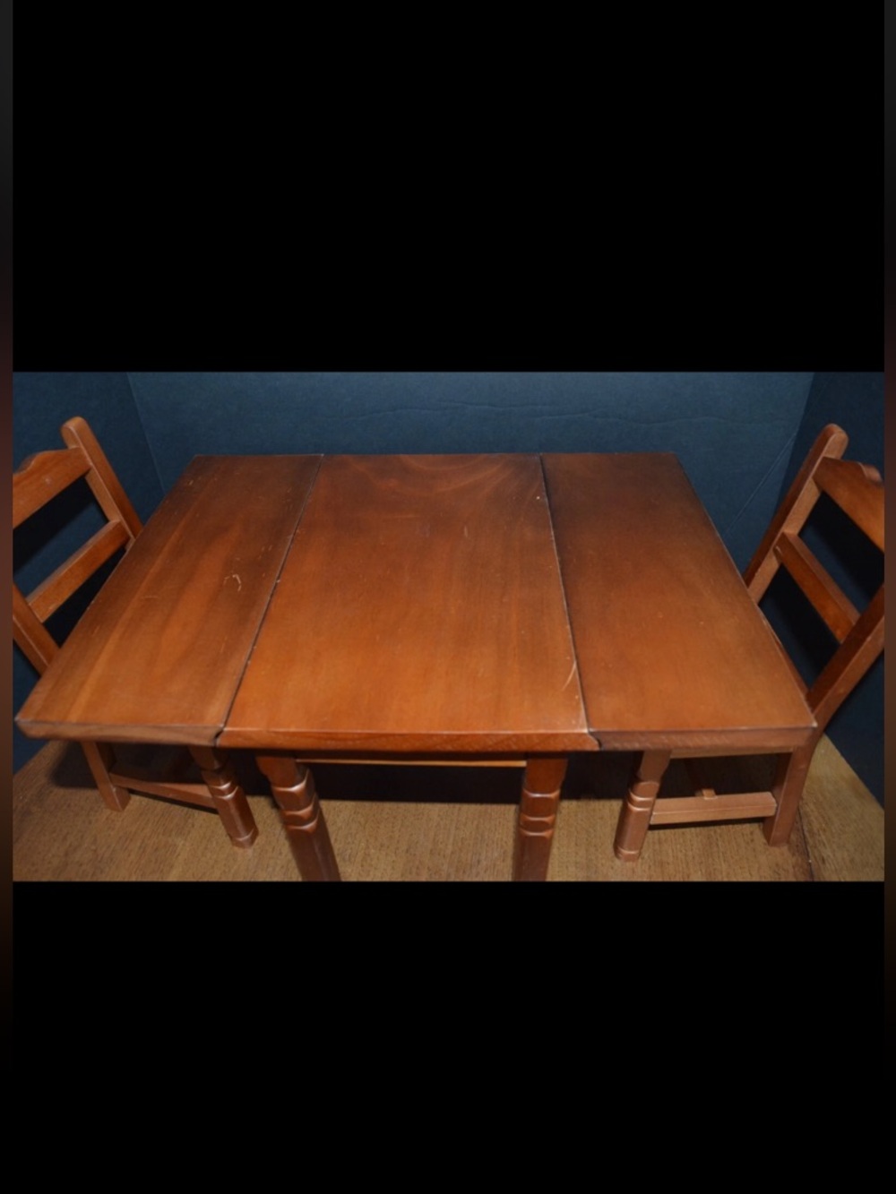 Pleasant Company American Girl Doll drop leaf table + 2 chairs *read listing* - Picture 3 of 11